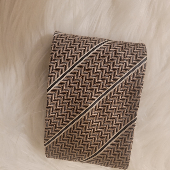 Men's Gianfranco Valentino Necktie Brown & Black 100% Silk Italy Made Hand Finis - Picture 9 of 9